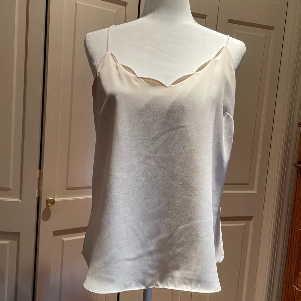 COPY - J Crew Factory scalloped racer back cami cream size 8